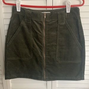 Olive green corduroy skirt